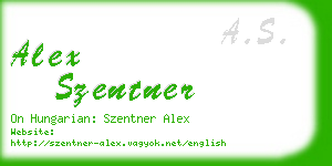 alex szentner business card
